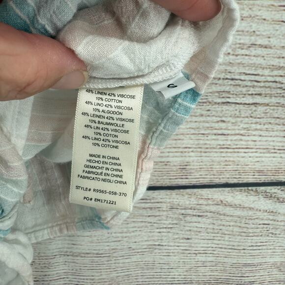 Lot of 2 Cloth & Stone Blouses Womens Small Blue Pink Button Down Tie Back - Picture 12 of 16